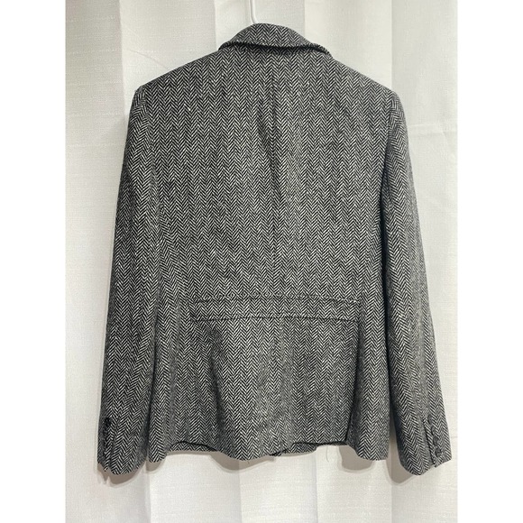 Lauren Ralph Lauren Full Zip Wool Jacket Padded Shoulder Size 6 Black - Picture 2 of 5